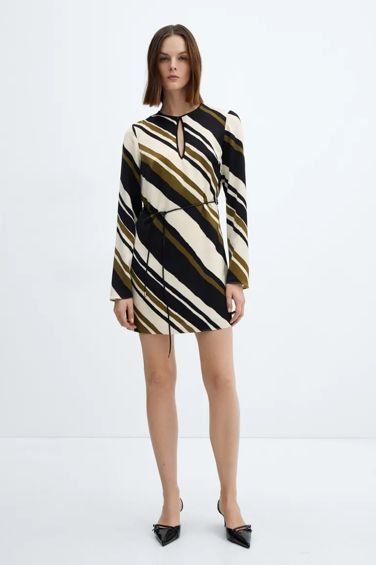 Vestido rayas con cinturón de Mango en Vestidos para argentina