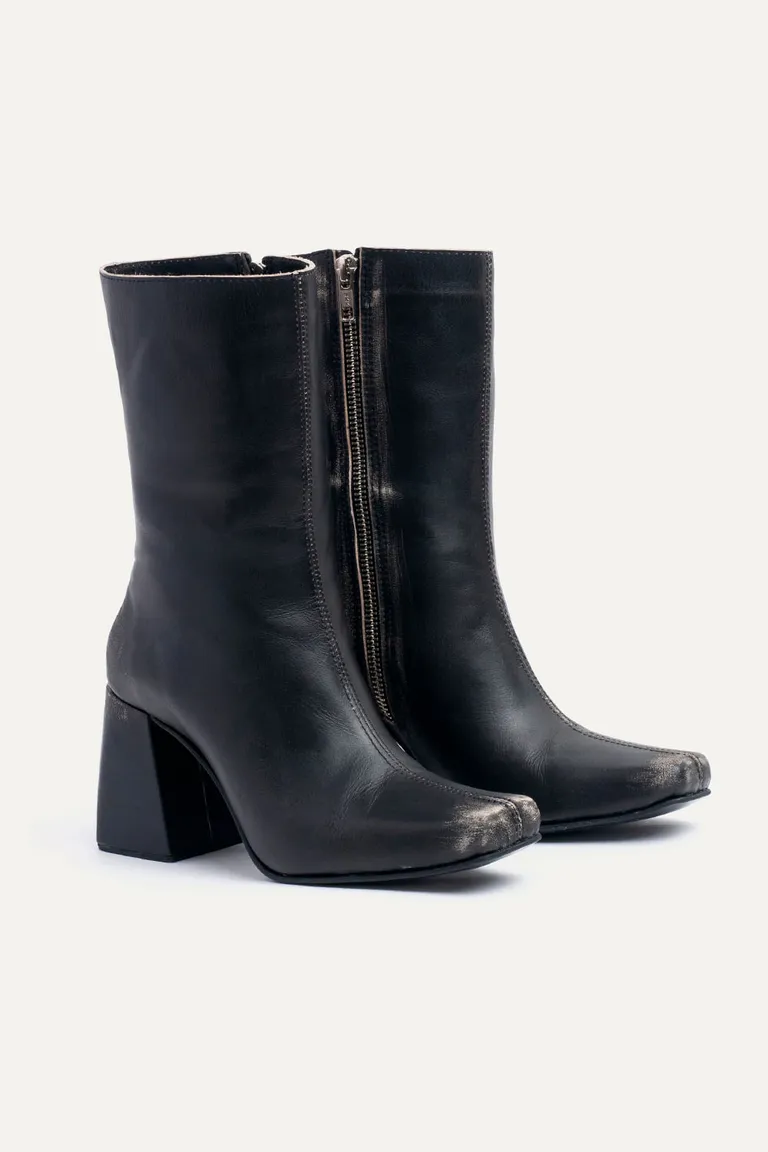 Botinetas de caña media con taco cuadrado y cierre lateral de 47 Street en Botas y Botinetas para argentina