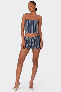 Corset denim rayado inez de Edikted en Tops para argentina