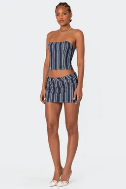 Corset denim rayado inez de Edikted en Tops para argentina