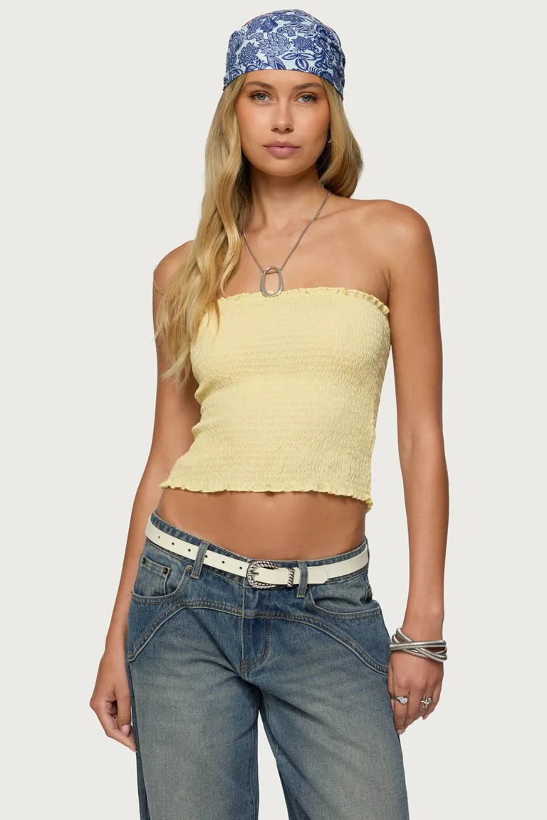 Top strapless fruncido emmet de Edikted en Tops para argentina