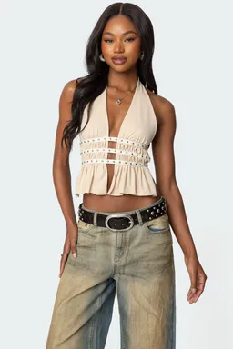 Top halter abertura tachas de Edikted en Tops para argentina