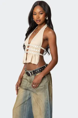 Top halter abertura tachas de Edikted en Tops para argentina