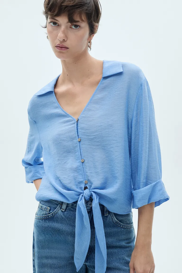 Blusa manga acampanada con lazo de Mango en Blusas para argentina