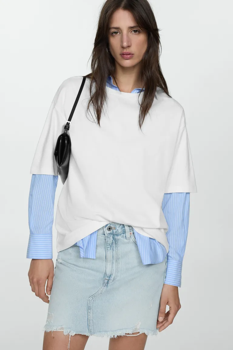 Minifalda denim deshilachada de Mango en Faldas para argentina