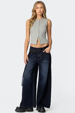 Jeans baggy tiro bajo cinturón de Edikted en Pantalones para argentina