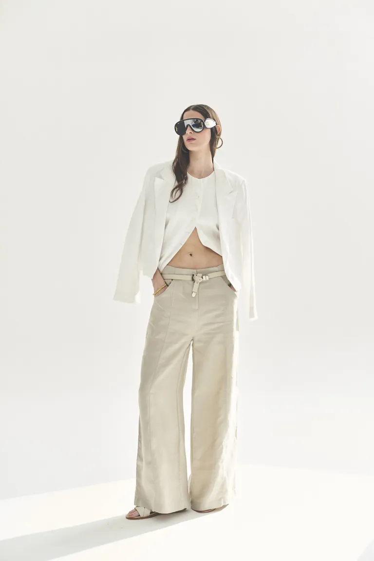 Pantalón ancho de diseño minimalista y estilo casual para mujer de Akiabara en Pantalones para argentina