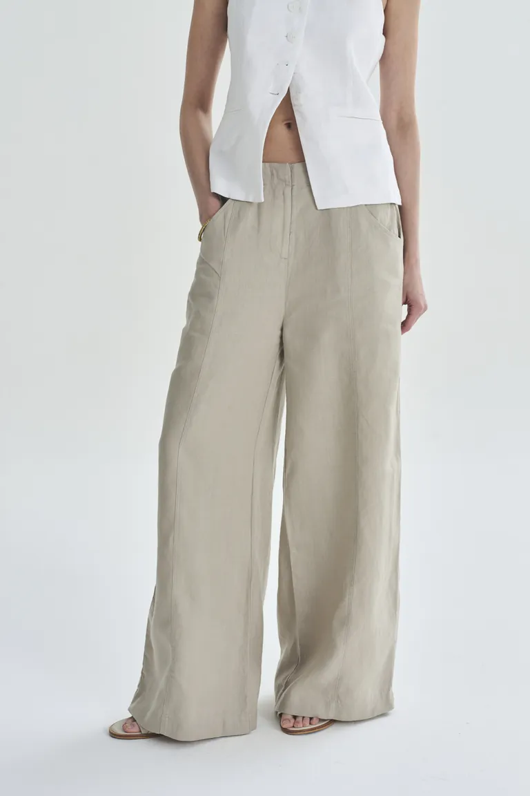 Pantalón ancho de diseño minimalista y estilo casual para mujer de Akiabara en Pantalones para argentina