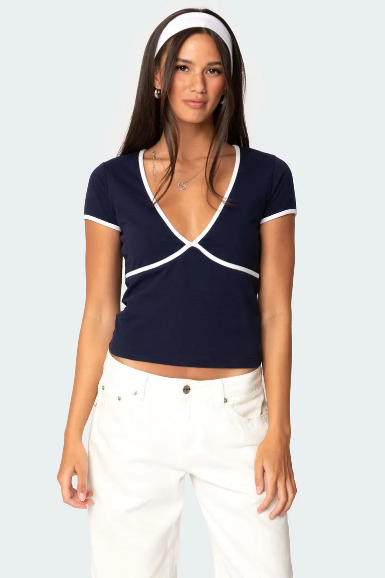 Top contraste cuello alicia de Edikted en Tops para argentina