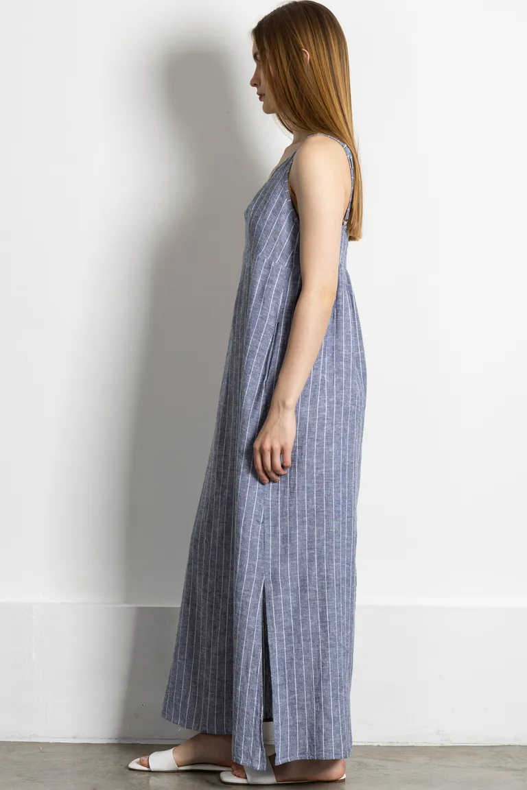 Vestido de lino largo y vaporoso con detalles en los breteles de Kill en Vestidos para argentina