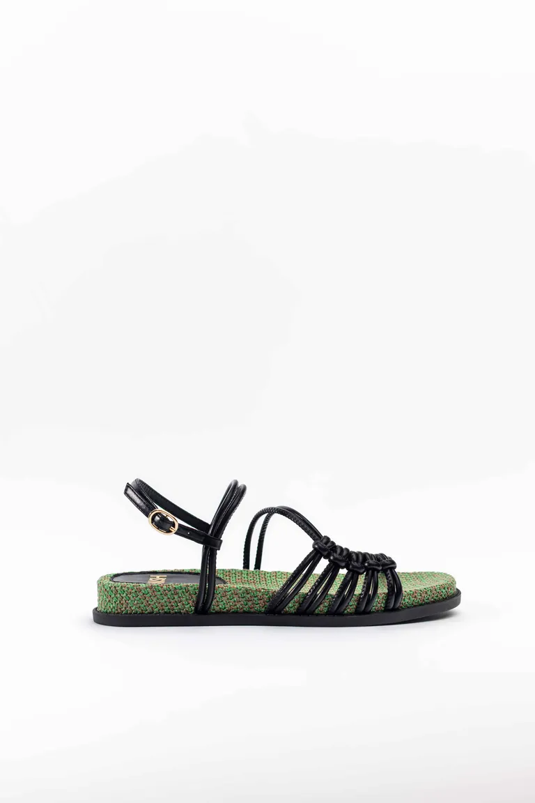 Sandalias de tiras anudadas con plantilla forrada en rafia y suelín de goma de Mishka en Sandalias para argentina