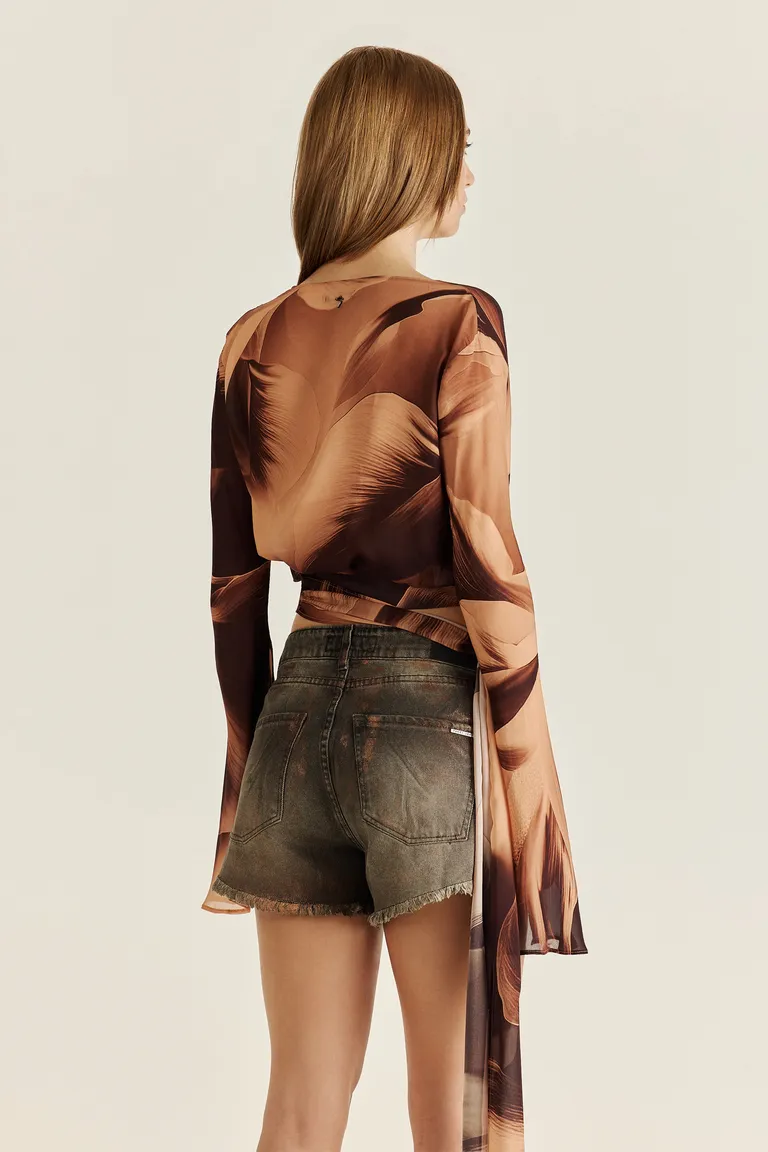 Top de gasa en estampado exclusivo con escote asentador de Tucci en Tops para argentina