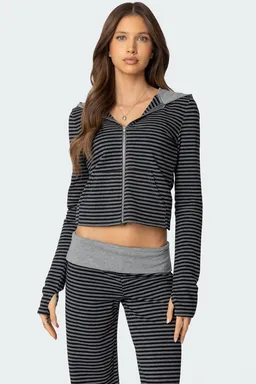 Buzo meggy rayas con cierre de Edikted en Buzos y Sweaters para argentina