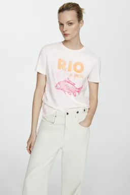 Camiseta algodón estampada de Mango en Remeras para argentina