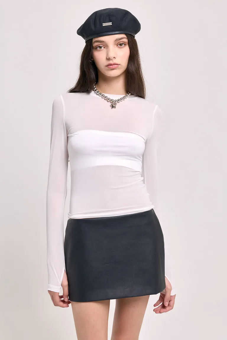 Falda mini de tiro medio bajo con cierre posterior y detalle de pinzas moldeadoras de 47 Street en Faldas para argentina