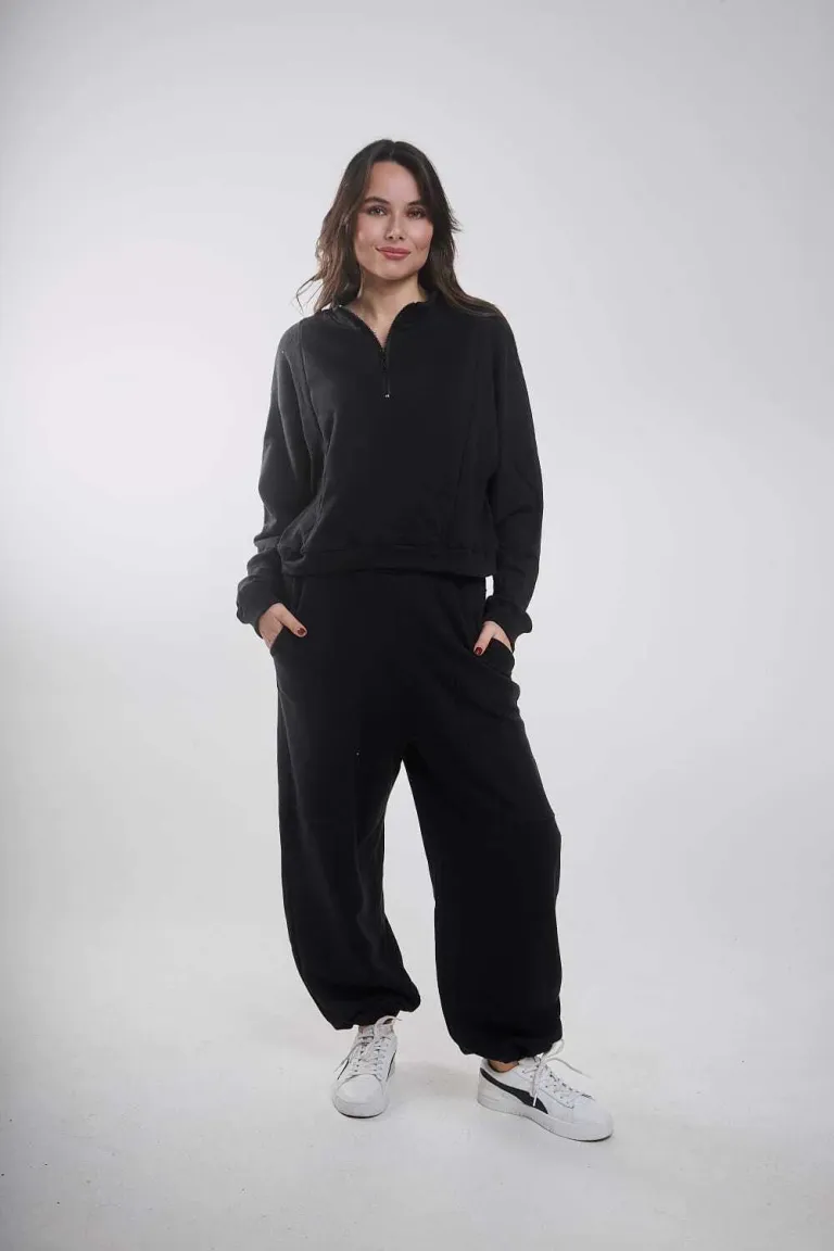 Pantalón jogger negro con recortes y puño para mujer de Belle en Pantalones para argentina