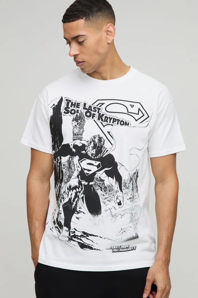 Remera superman comics dc oversized de Boohooman en Remeras y Polos para argentina