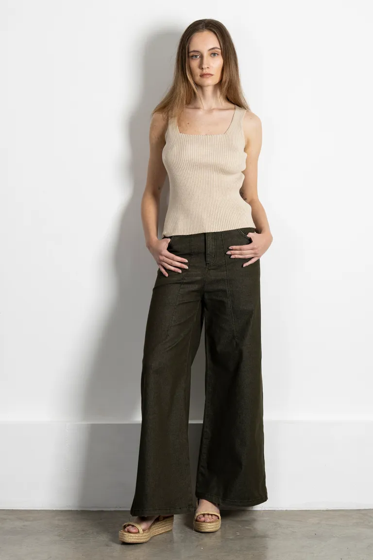 Musculosa de cuello cuadrado en color beige para mujer de Kill en Buzos y Sweaters para argentina