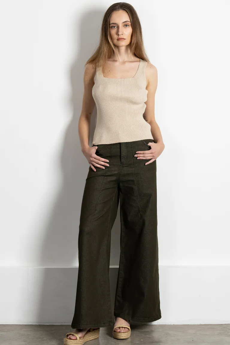 Musculosa de cuello cuadrado en color beige para mujer de Kill en Buzos y Sweaters para argentina