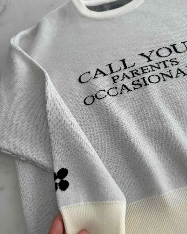 Suéter de jacquard blanco con mensaje casual y divertido de Hesed en Buzos y Sweaters para argentina