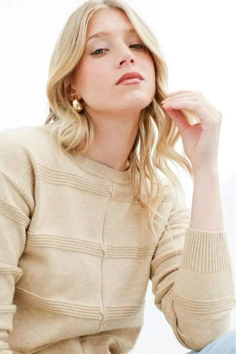 Suéter Trenzado Rayado de Hesed en Buzos y Sweaters para argentina