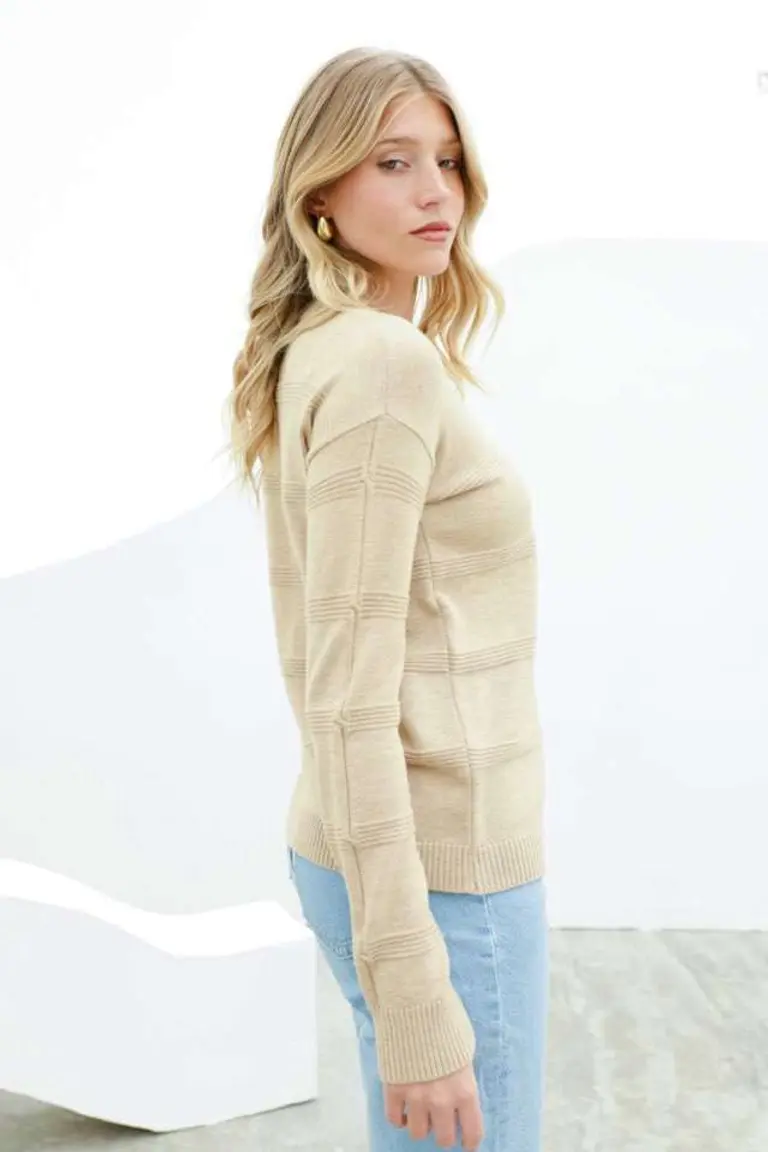 Suéter Trenzado Rayado de Hesed en Buzos y Sweaters para argentina