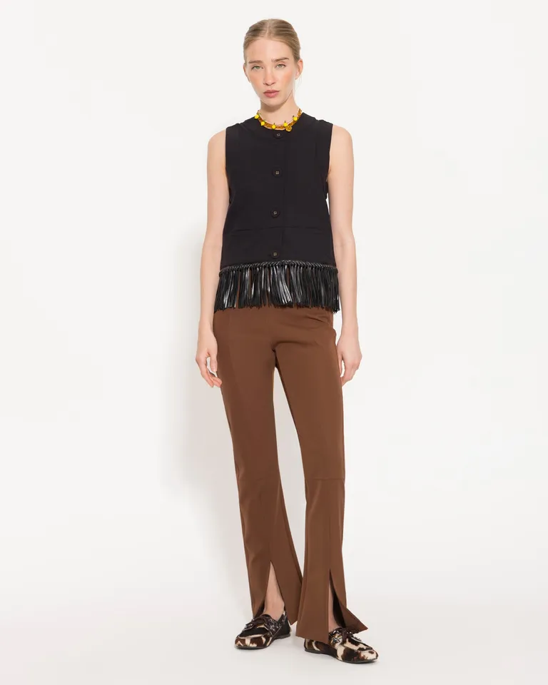 Pantalón de punto con cintura elástica y corte amplio de Jazmin Chebar en Pantalones para argentina