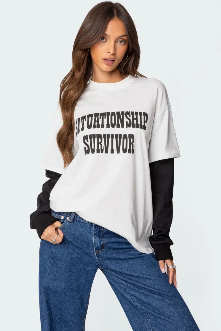 Remera oversize situationship de Edikted en Remeras para argentina
