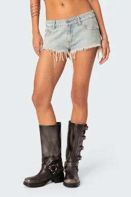 Short denim vintage deshilachado de Edikted en Shorts para argentina