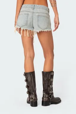 Short denim vintage deshilachado de Edikted en Shorts para argentina