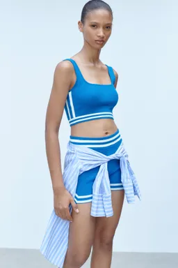 Top crop punto rayas de Mango en Tops para argentina
