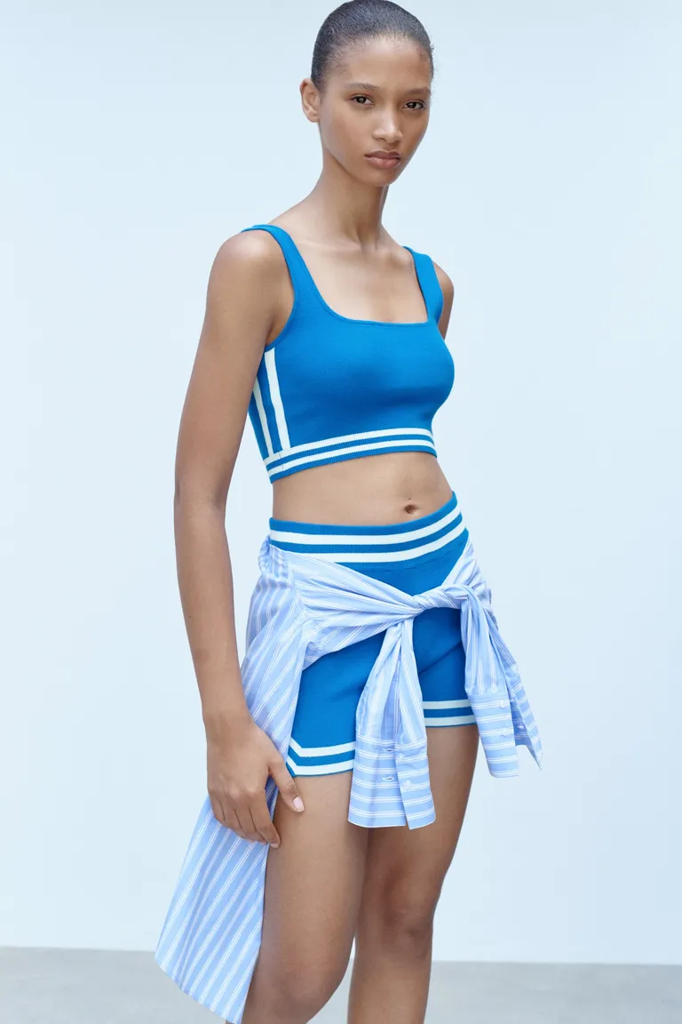Top crop punto rayas de Mango en Tops para argentina