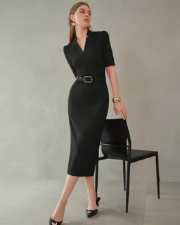 Vestido midi mangas abullonadas de Motf en Vestidos para argentina