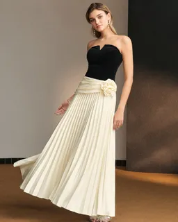 Vestido largo con body bicolor de Motf en Vestidos para argentina