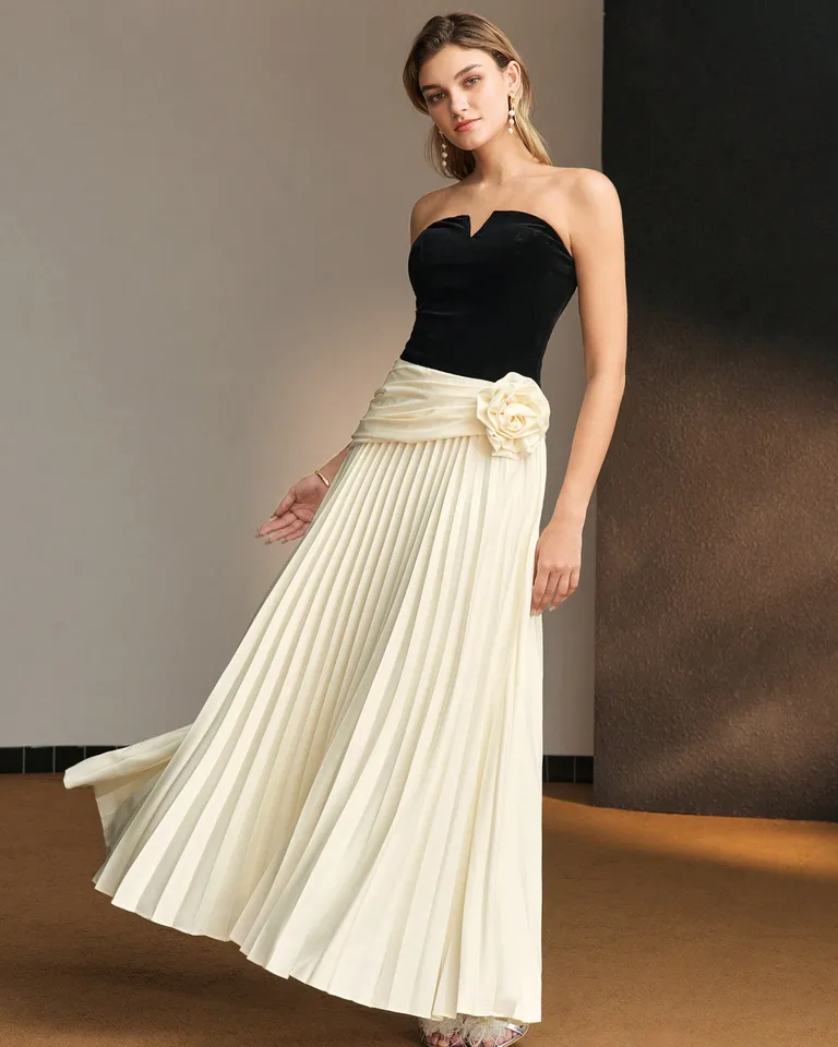 Vestido largo con body bicolor de Motf en Vestidos para argentina