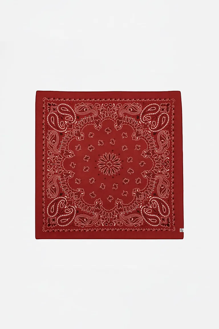 Pañuelo boho rojo de 60 cm x 60 cm en 100% algodón con estampado digital de Portsaid en Bufandas y Pañuelos para argentina