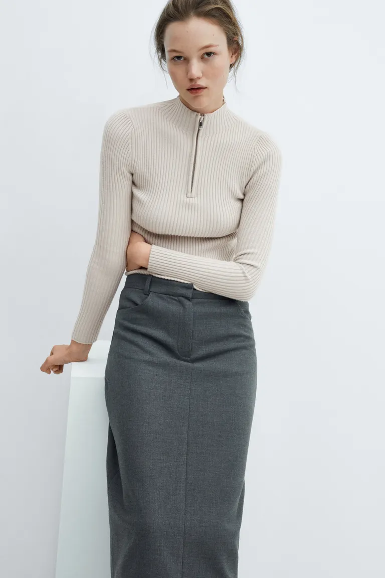 Jersey canalé con cremallera de Mango en Buzos y Sweaters para argentina