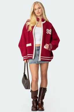 Sweater varsity con cierre de Edikted en Buzos y Sweaters para argentina