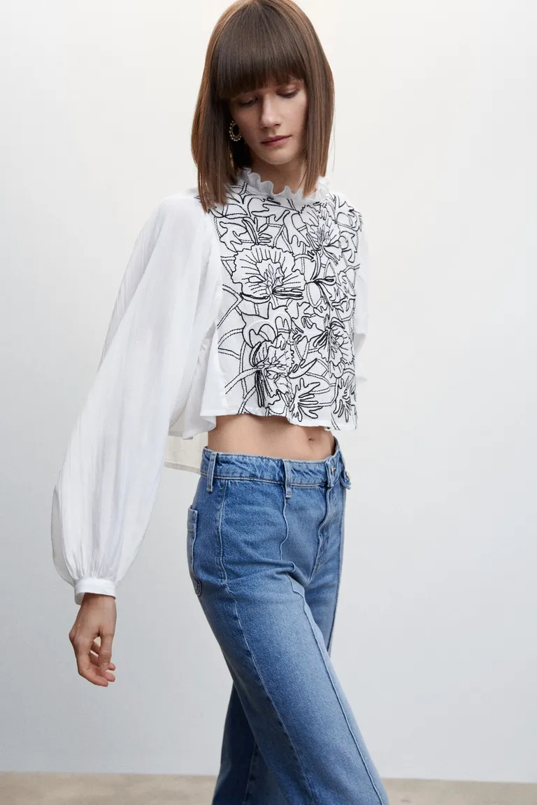Blusa bordada algodón de Mango en Blusas para argentina
