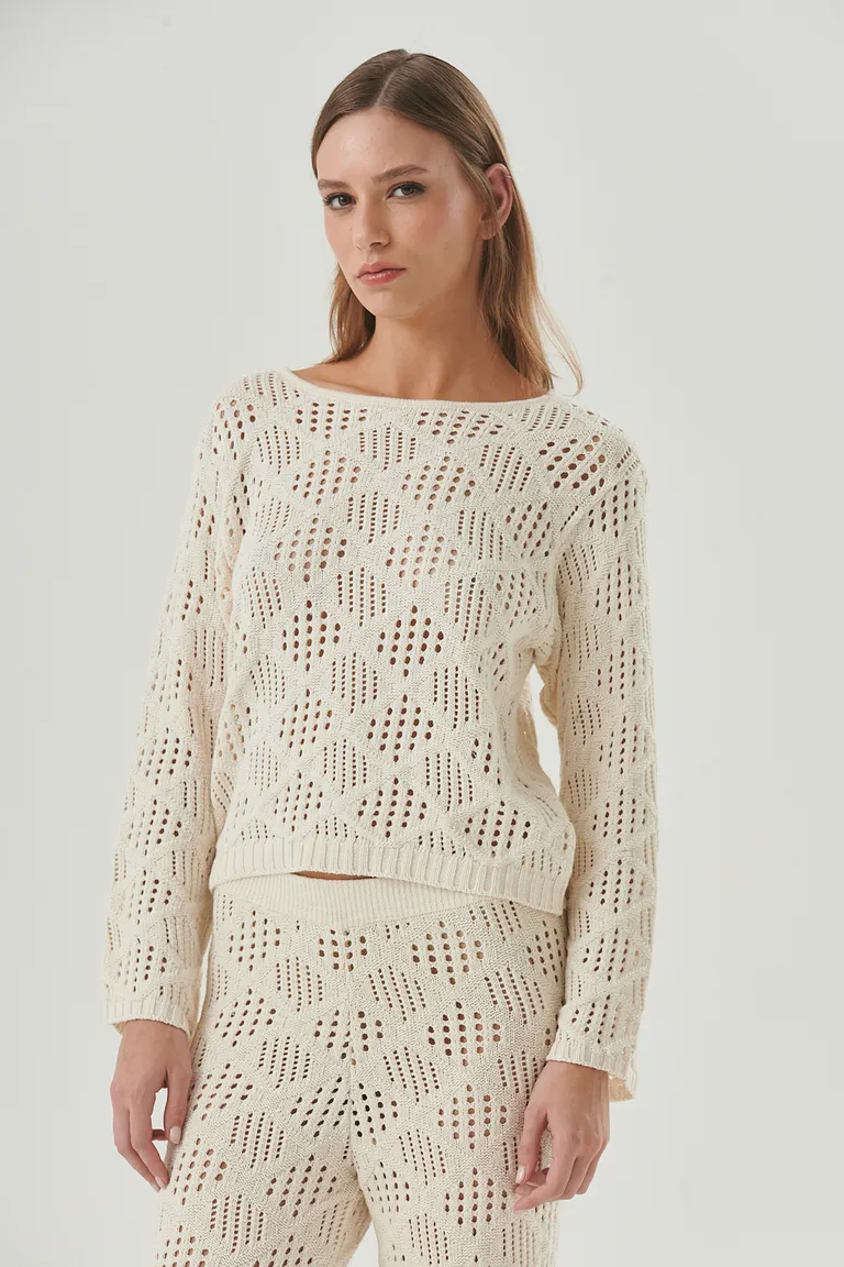 Sweater de algodón con diseño geométrico y calce relajado de Sweet en Buzos y Sweaters para argentina