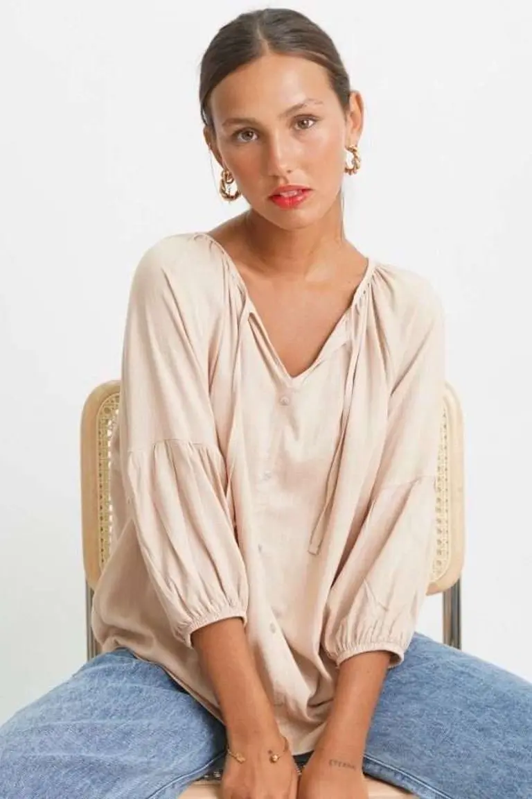 Blusa Manga Abullonada de Hesed en Blusas para argentina
