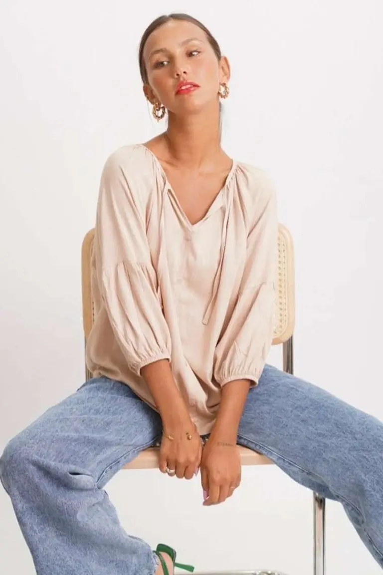 Blusa Manga Abullonada de Hesed en Blusas para argentina