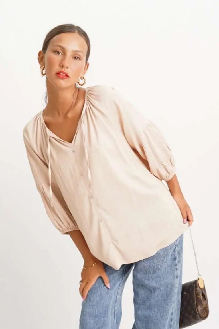 Blusa Manga Abullonada de Hesed en Blusas para argentina