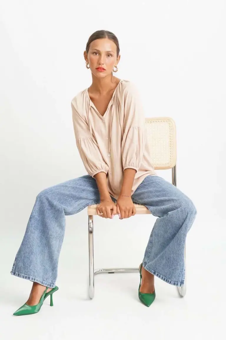 Blusa Manga Abullonada de Hesed en Blusas para argentina