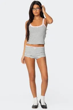 Shorts sofi rayas tejido canalé de Edikted en Shorts para argentina
