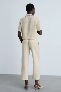 Pantalón recto lino de Mango en Pantalones para argentina