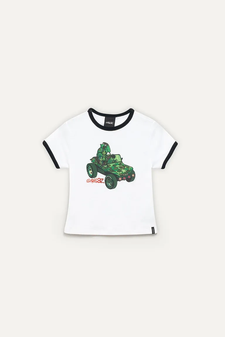 Remera de algodón con estampa de Gorillaz en diseño casual y moderno de 47 Street en Remeras para argentina