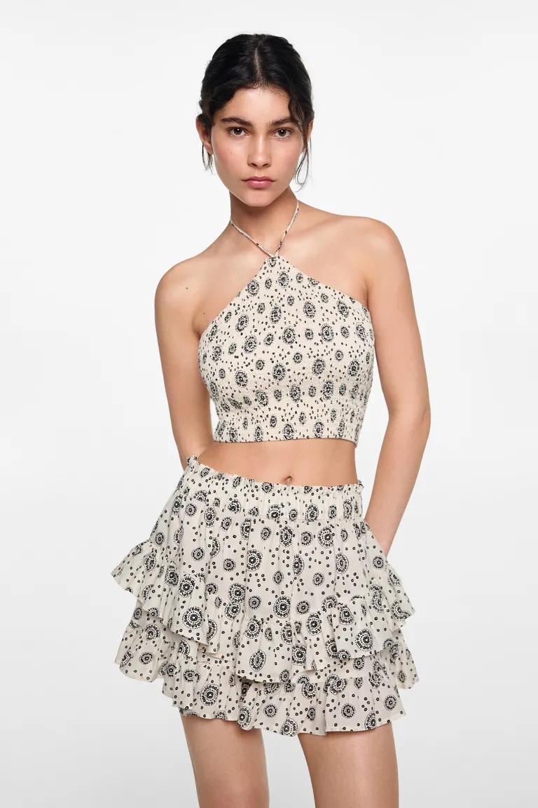 Falda pantalón estampada de Mango Teen en Faldas para argentina