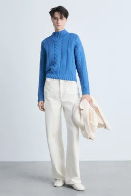 Sweater trenzado cuello perkins de Mango en Buzos y Sweaters para argentina