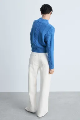 Sweater trenzado cuello perkins de Mango en Buzos y Sweaters para argentina